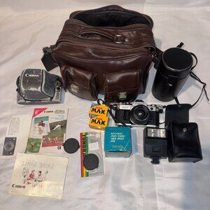 CANON AE-1 Camera SLR 35MM Film Silver Body 50MM f/1.8 FD Lens Japan